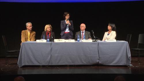 Laura Fasiolo (senatrice), Sara Vito (Assessore regionale Ambiente ed Energia), Fernando Della Ricca (Presidente Commissione regionale amianto) e Anna Maria Cisint (Sindaco Monfalcone) alla seconda giornata della VII Conferenza regionale amianto FVG - Monfalcone 29/09/2017